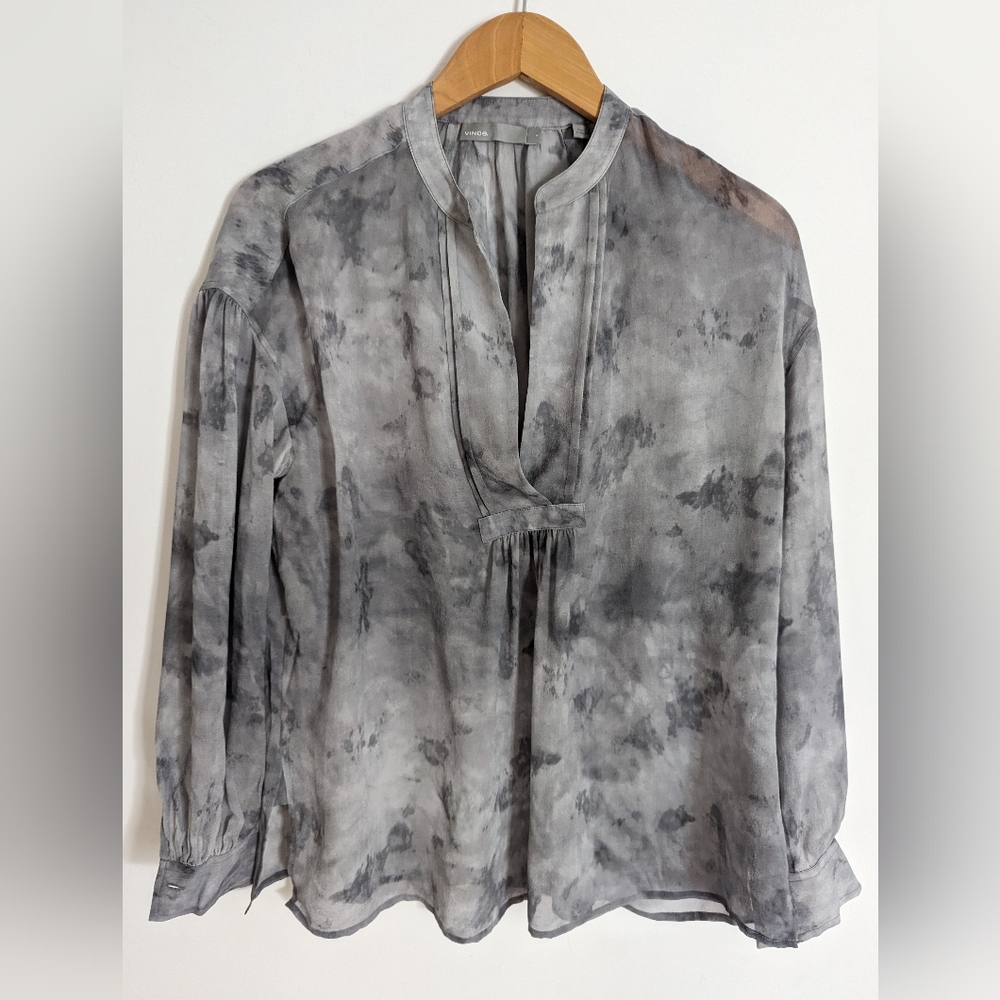 Vince silk blouse, Size S, marble print